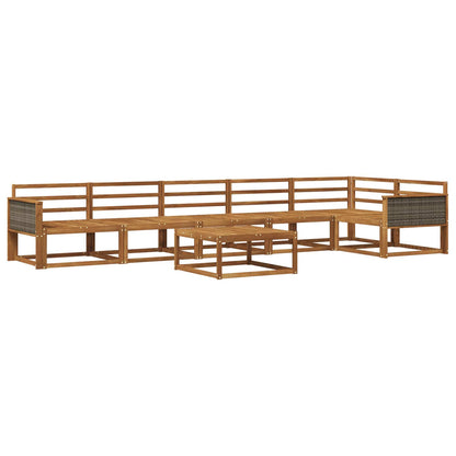 Outdoor Sofa Set 7 pcs Natural Solid Acacia Wood