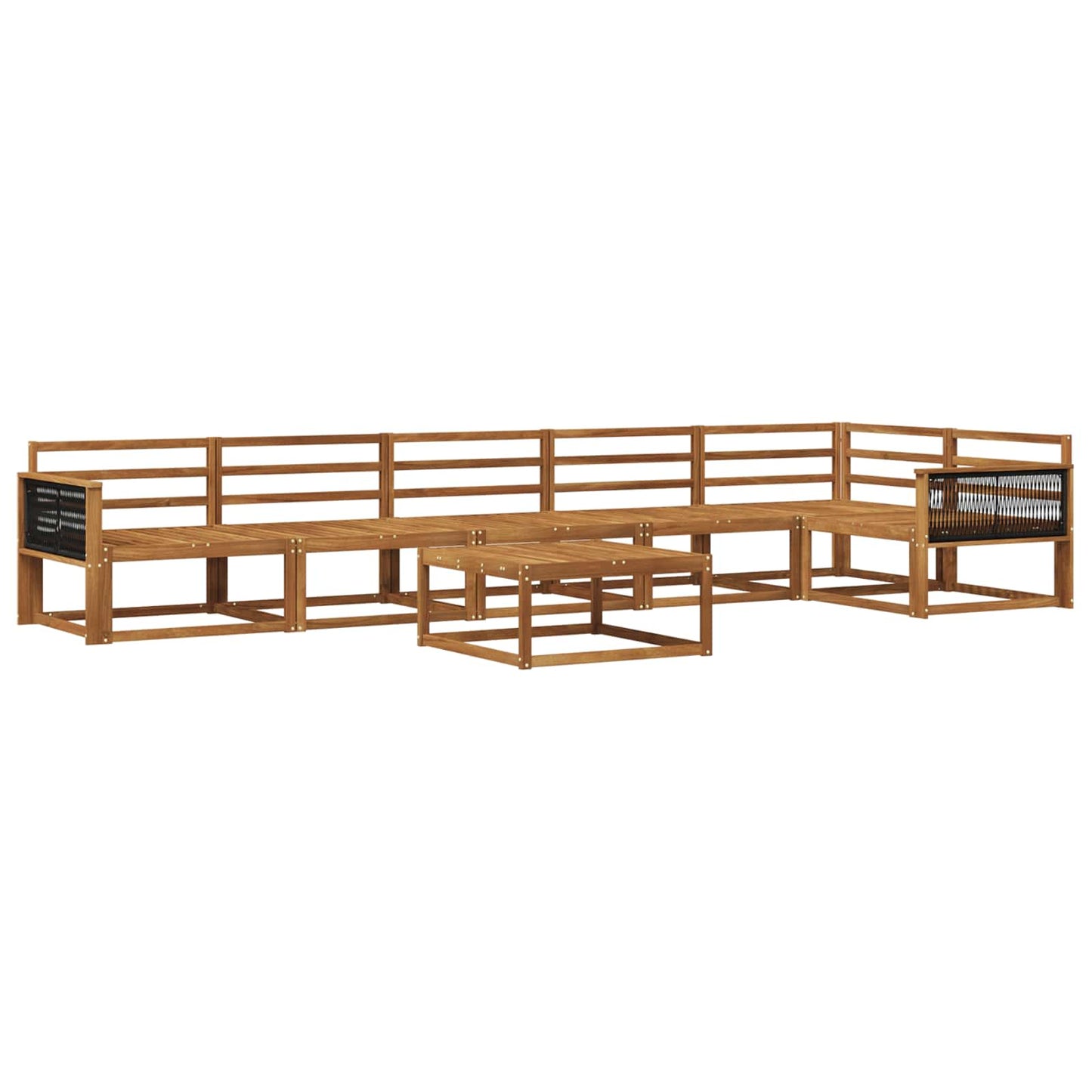 Outdoor Sofa Set 7 pcs Natural Solid Acacia Wood