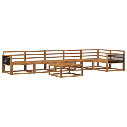 Outdoor Sofa Set 7 pcs Natural Solid Acacia Wood