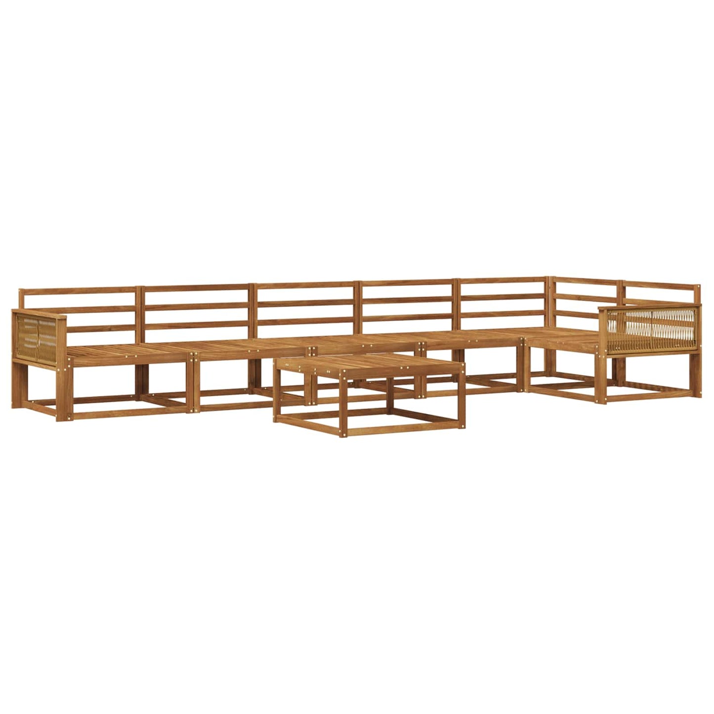 Outdoor Sofa Set 7 pcs Natural Solid Acacia Wood