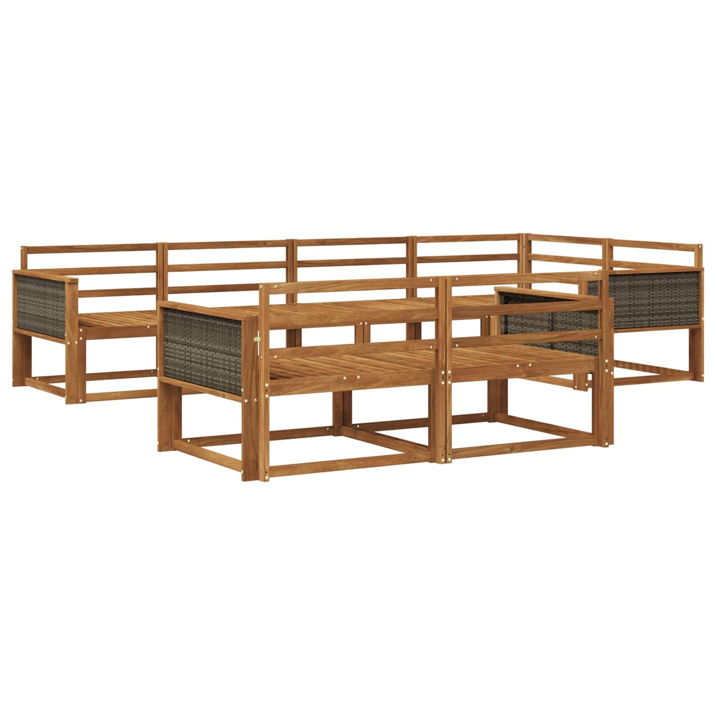 Outdoor Sofa Set 7 pcs Natural Solid Acacia Wood