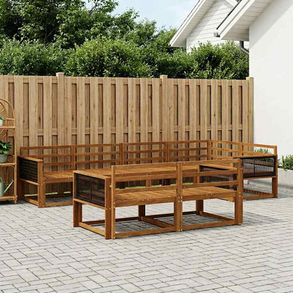 Outdoor Sofa Set 8 pcs Natural Solid Acacia Wood