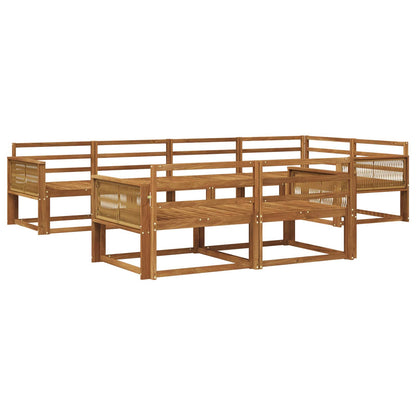 Outdoor Sofa Set 7 pcs Natural Solid Acacia Wood