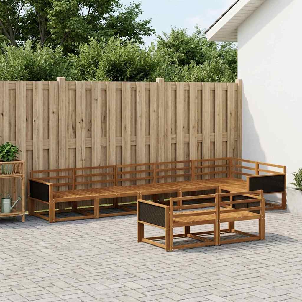 Outdoor Sofa Set 8 pcs Natural Solid Acacia Wood