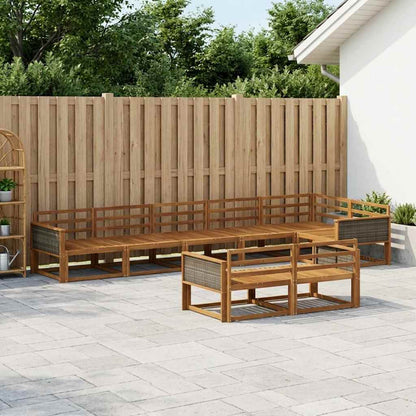 Outdoor Sofa Set 8 pcs Natural Solid Acacia Wood