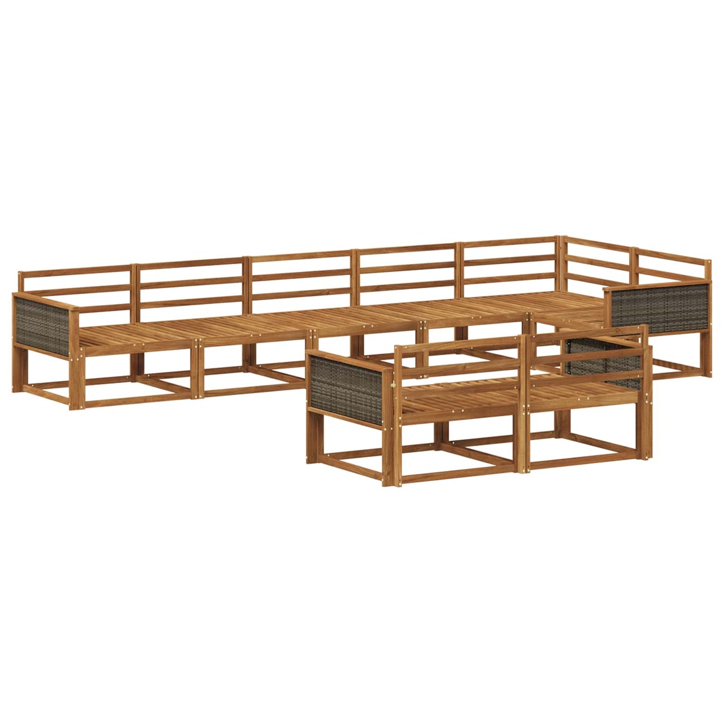 Outdoor Sofa Set 8 pcs Natural Solid Acacia Wood