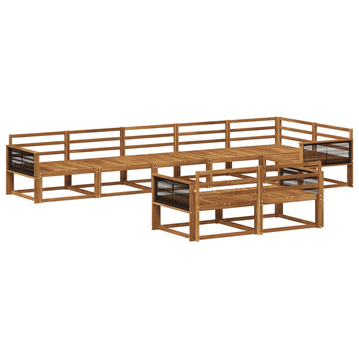 Outdoor Sofa Set 8 pcs Natural Solid Acacia Wood