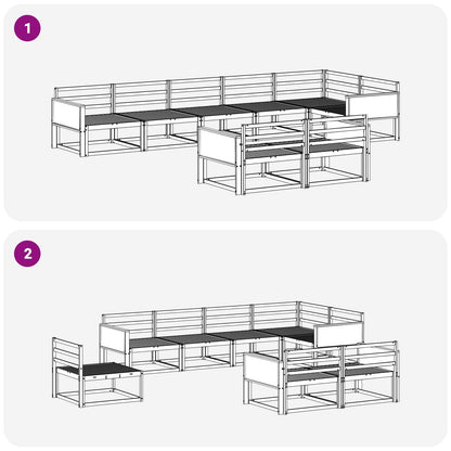 Outdoor Sofa Set 8 pcs Natural Solid Acacia Wood