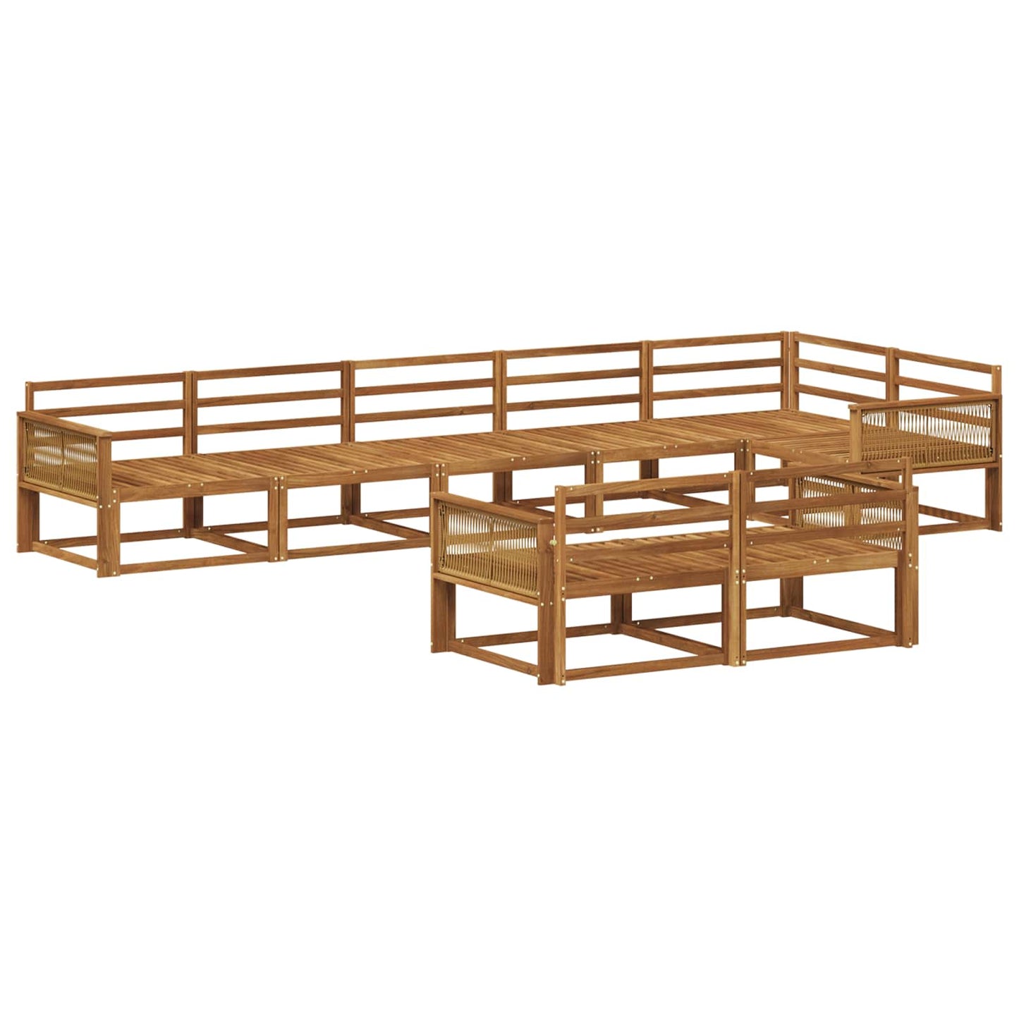 Outdoor Sofa Set 8 pcs Natural Solid Acacia Wood