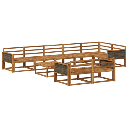 Outdoor Sofa Set 9 pcs Natural Solid Acacia Wood