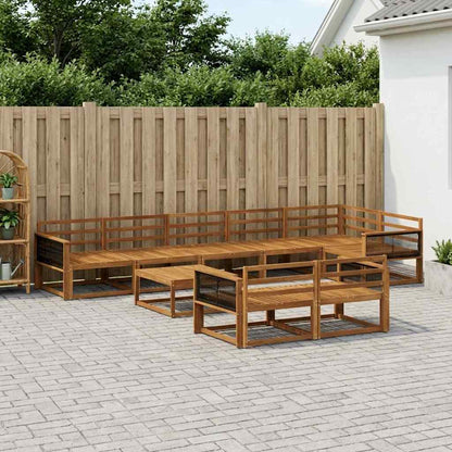Outdoor Sofa Set 9 pcs Natural Solid Acacia Wood