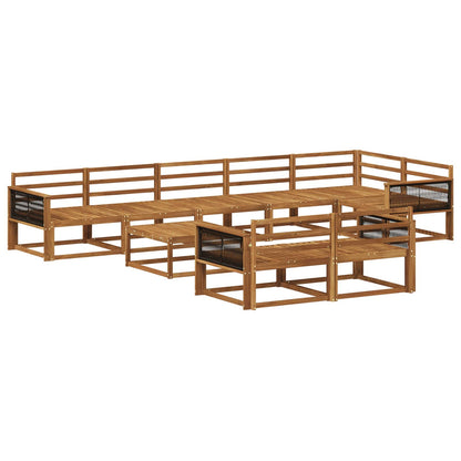 Outdoor Sofa Set 9 pcs Natural Solid Acacia Wood