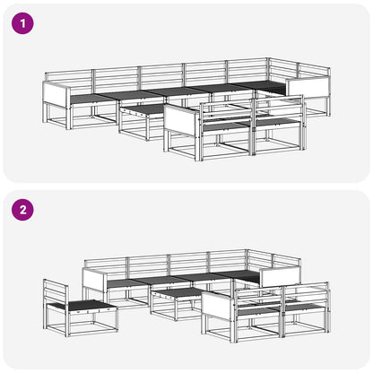 Outdoor Sofa Set 9 pcs Natural Solid Acacia Wood