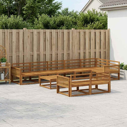 Outdoor Sofa Set 9 pcs Natural Solid Acacia Wood