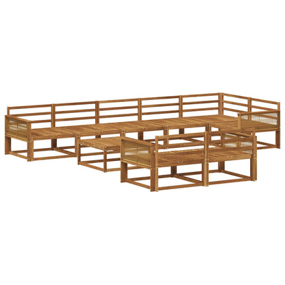 Outdoor Sofa Set 9 pcs Natural Solid Acacia Wood