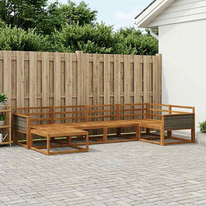 Outdoor Sofa Set 6 pcs Natural Solid Acacia Wood