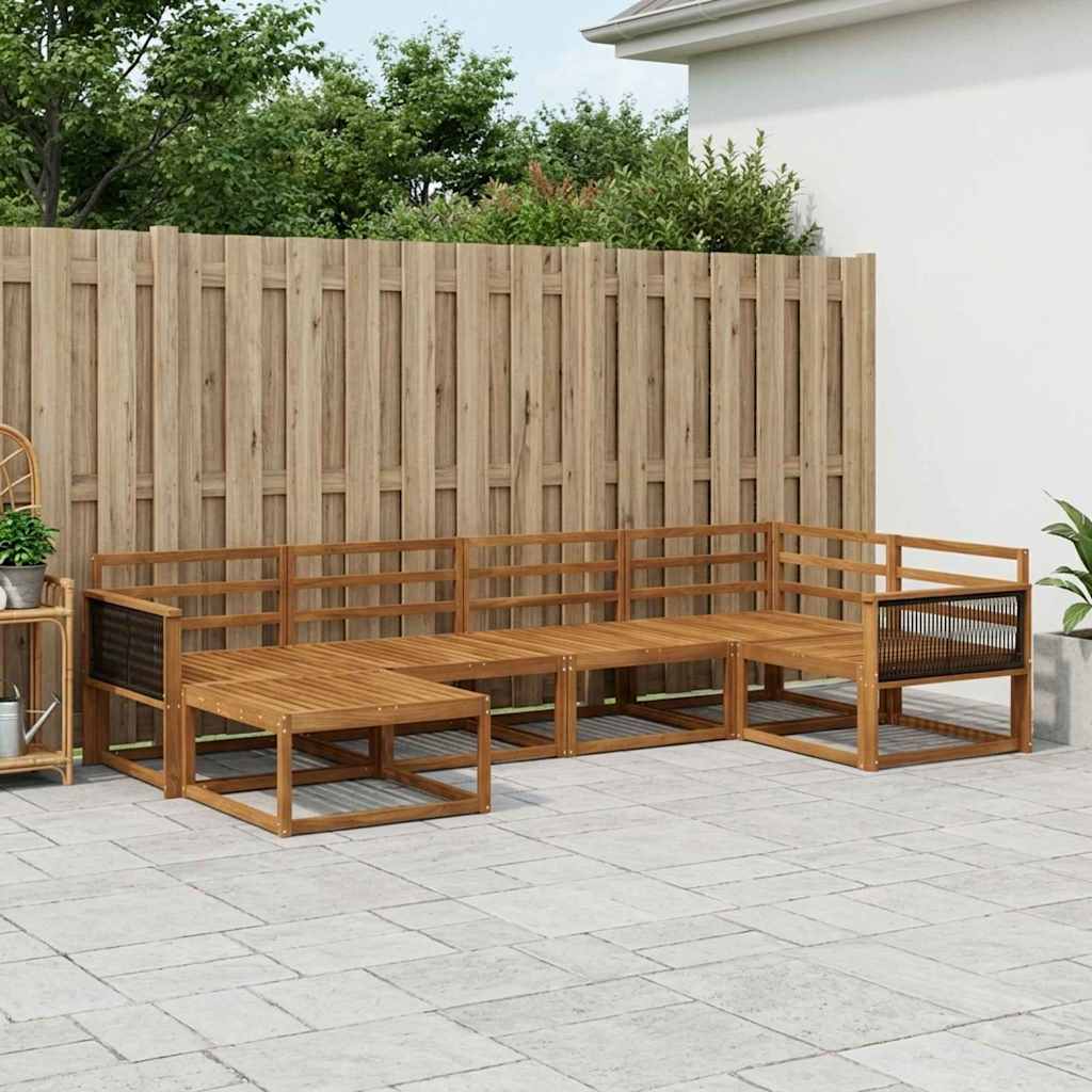 Outdoor Sofa Set 6 pcs Natural Solid Acacia Wood