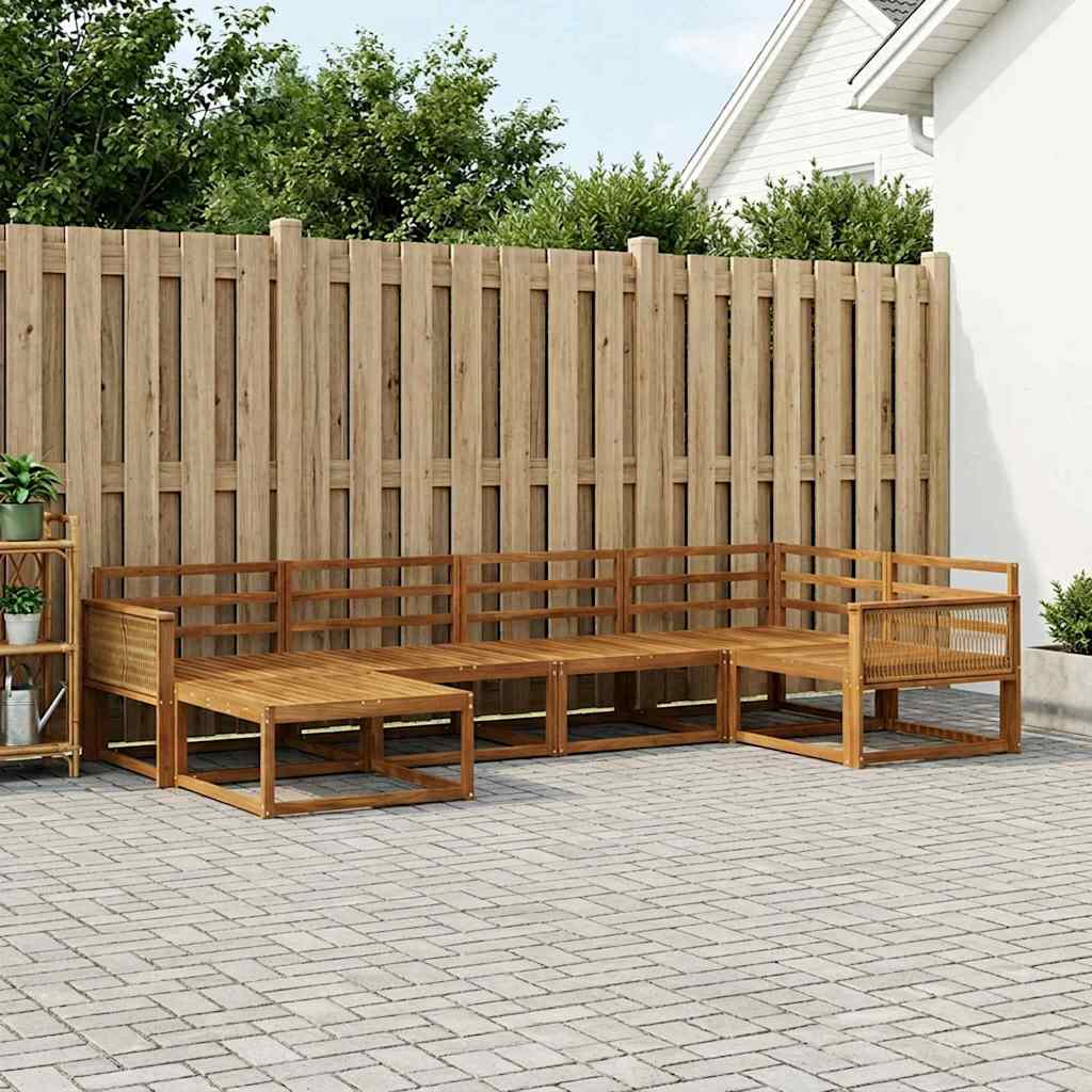 Outdoor Sofa Set 6 pcs Natural Solid Acacia Wood