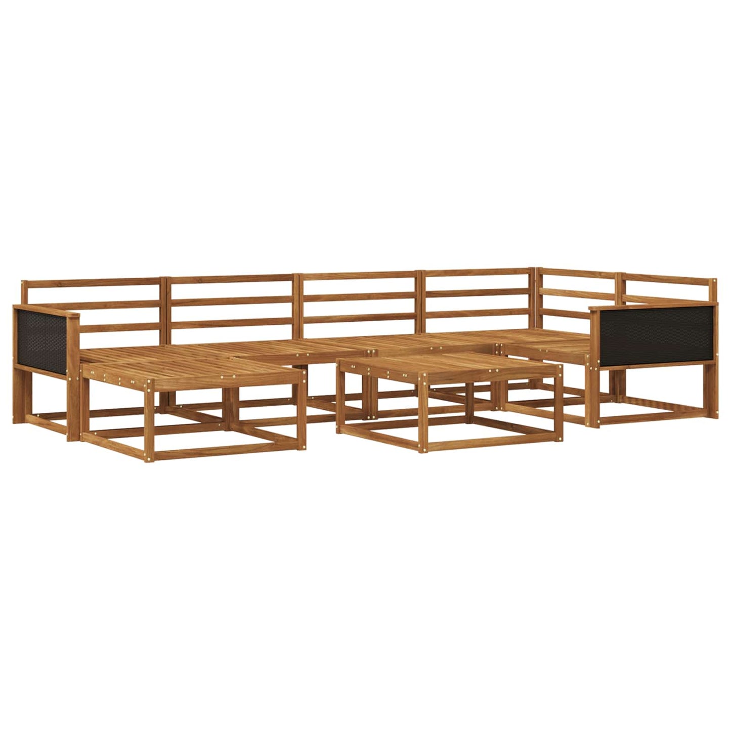 Outdoor Sofa Set 7 pcs Natural Solid Acacia Wood