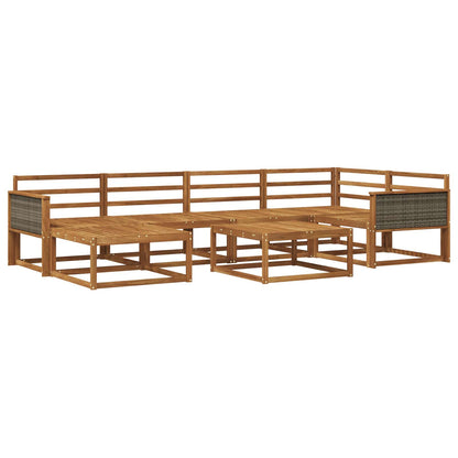 Outdoor Sofa Set 7 pcs Natural Solid Acacia Wood