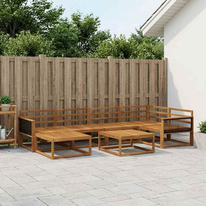 Outdoor Sofa Set 7 pcs Natural Solid Acacia Wood