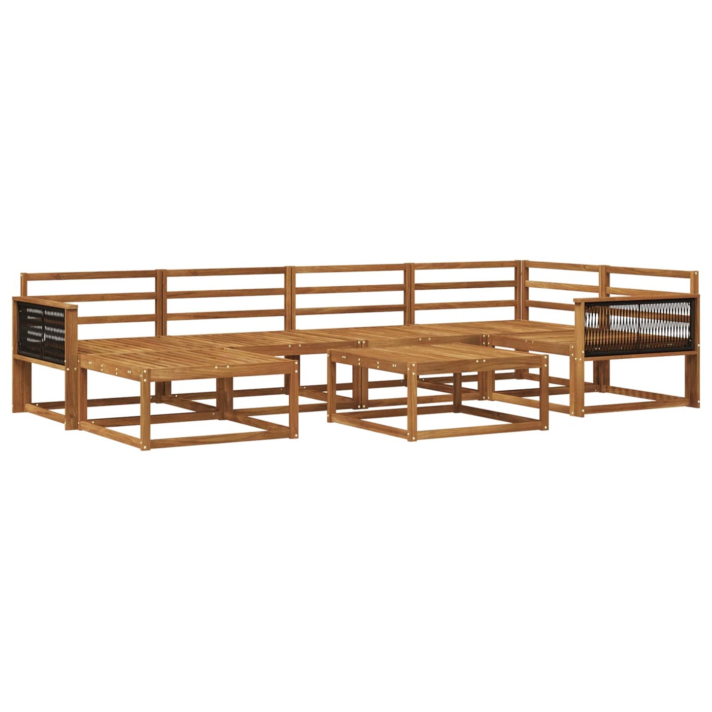 Outdoor Sofa Set 7 pcs Natural Solid Acacia Wood