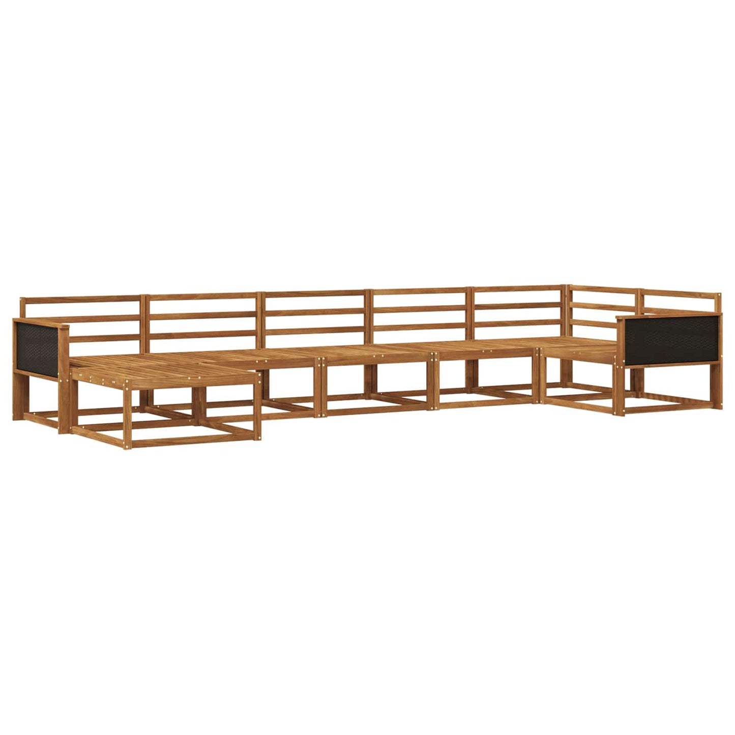 Outdoor Sofa Set 7 pcs Natural Solid Acacia Wood