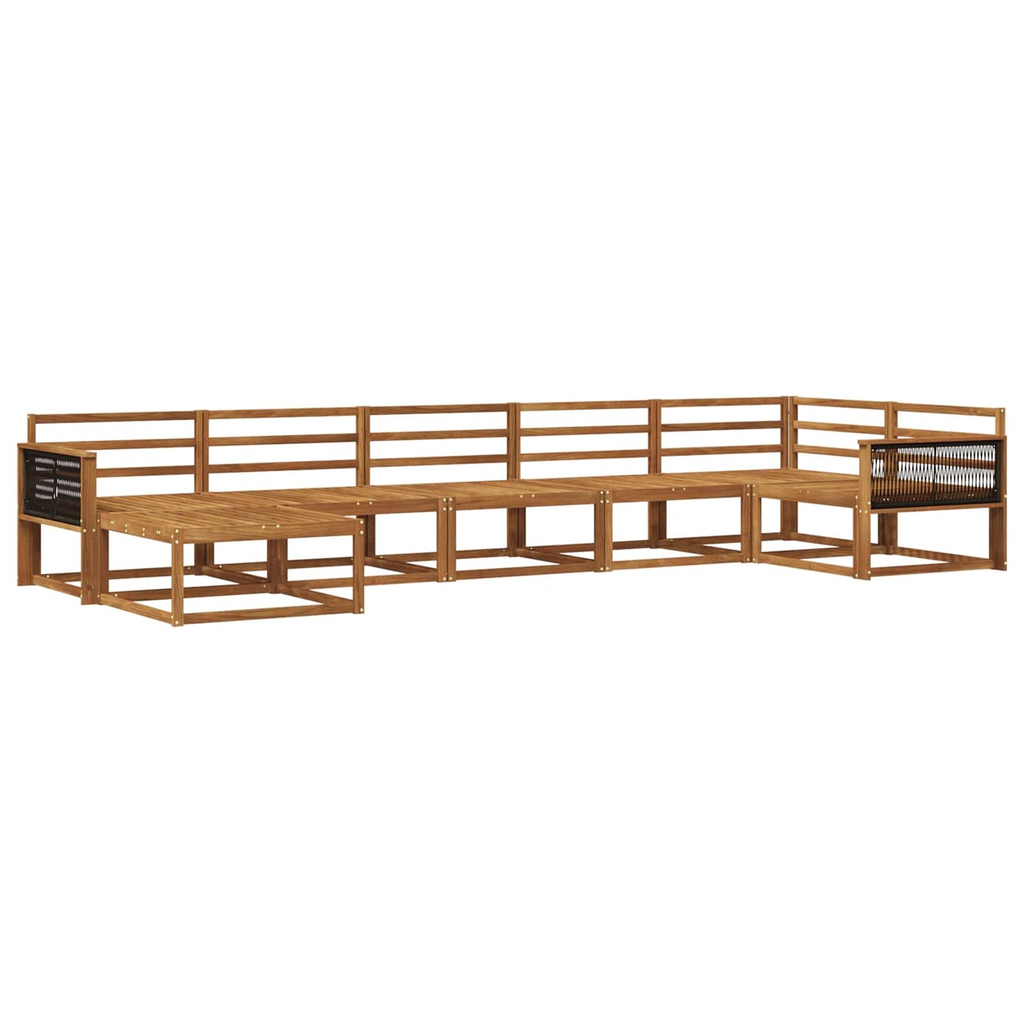 Outdoor Sofa Set 7 pcs Natural Solid Acacia Wood