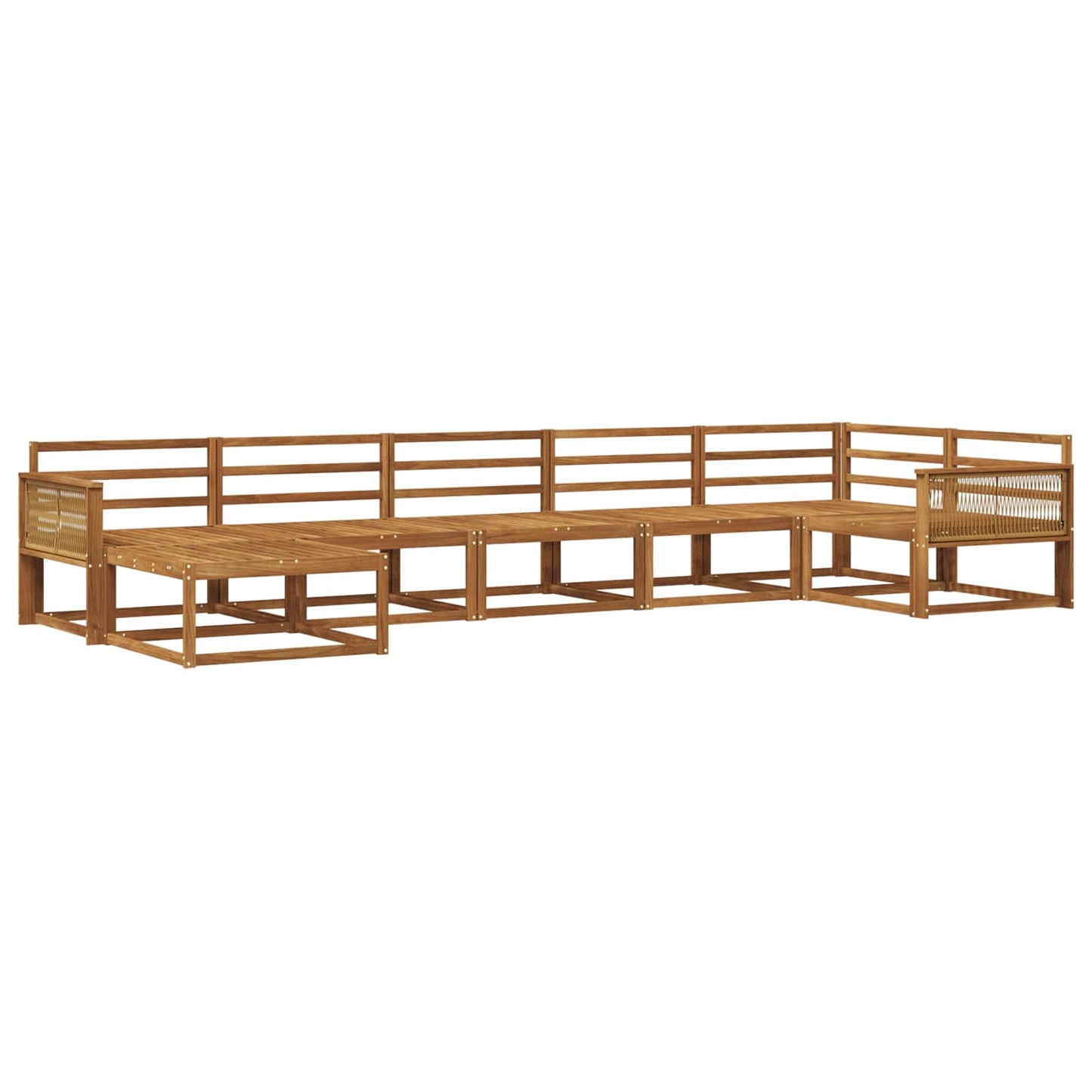 Outdoor Sofa Set 7 pcs Natural Solid Acacia Wood