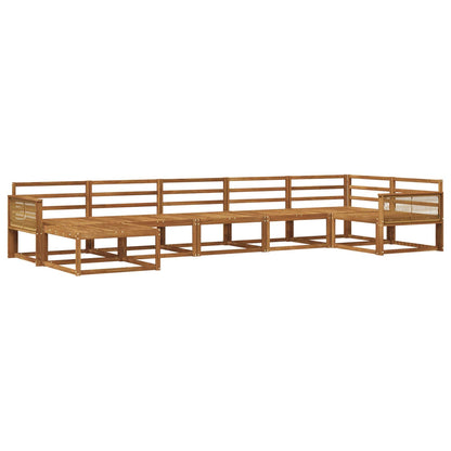 Outdoor Sofa Set 7 pcs Natural Solid Acacia Wood