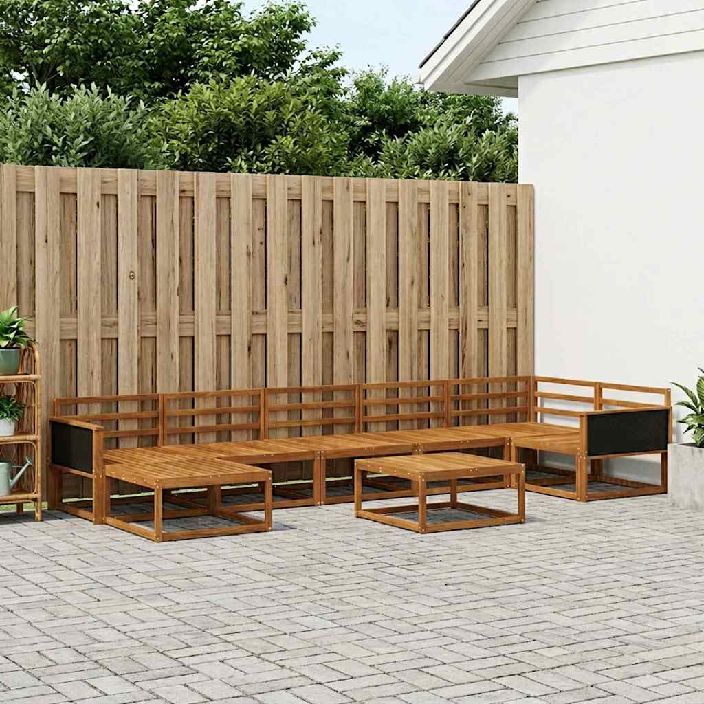 Outdoor Sofa Set 8 pcs Natural Solid Acacia Wood