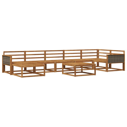 Outdoor Sofa Set 8 pcs Natural Solid Acacia Wood