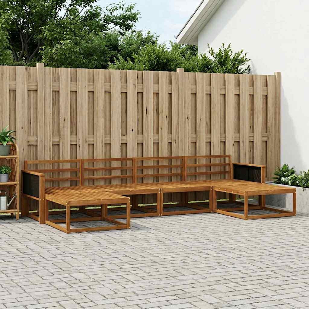 Outdoor Sofa Set 6 pcs Natural Solid Acacia Wood