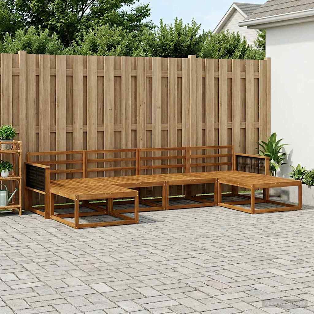 Outdoor Sofa Set 6 pcs Natural Solid Acacia Wood