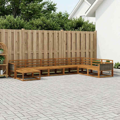 Outdoor Sofa Set 8 pcs Natural Solid Acacia Wood