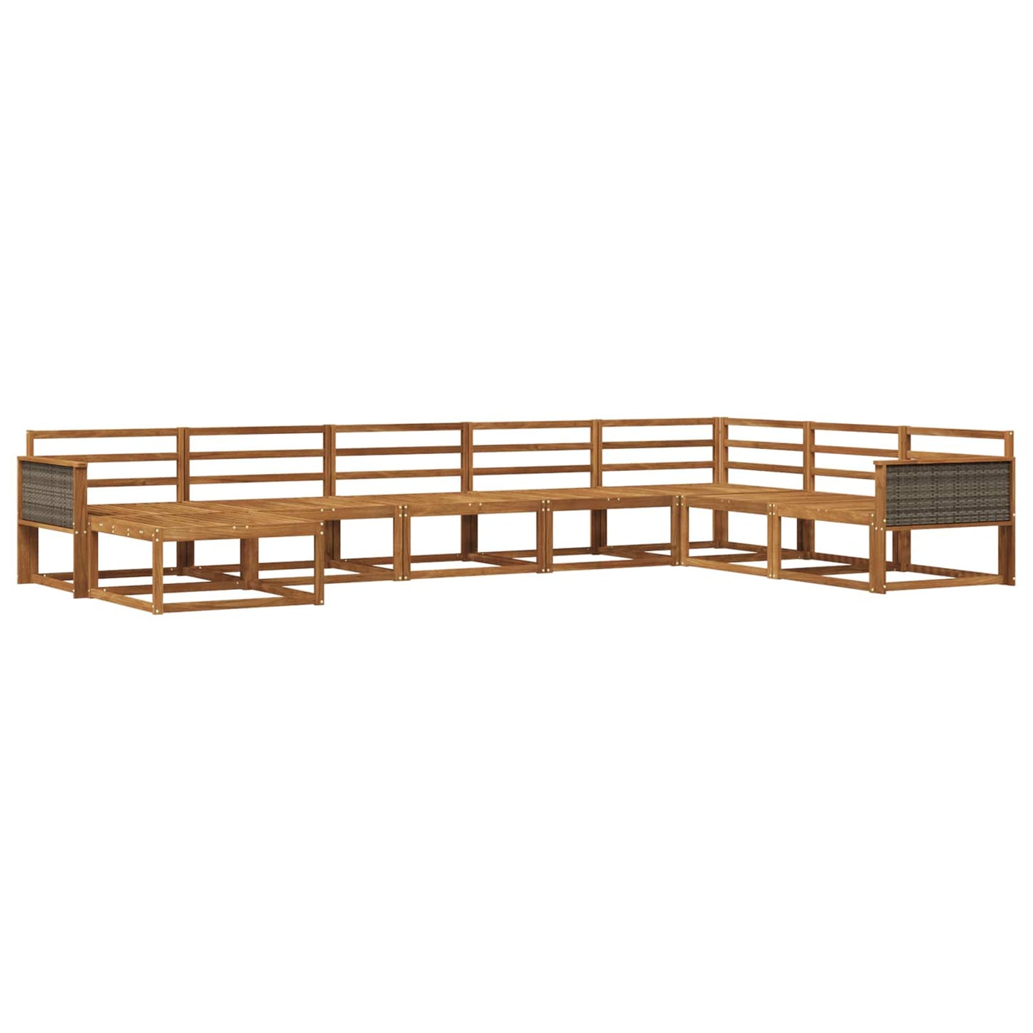 Outdoor Sofa Set 8 pcs Natural Solid Acacia Wood