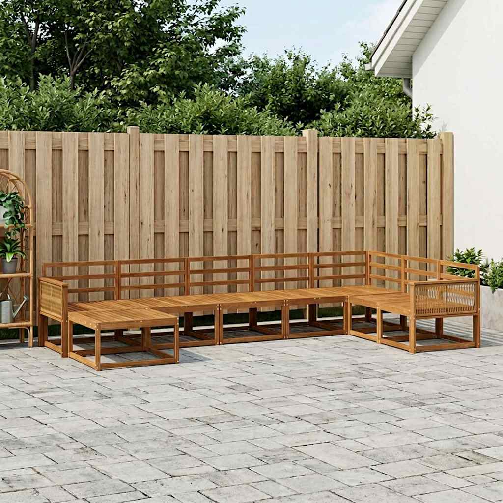 Outdoor Sofa Set 8 pcs Natural Solid Acacia Wood