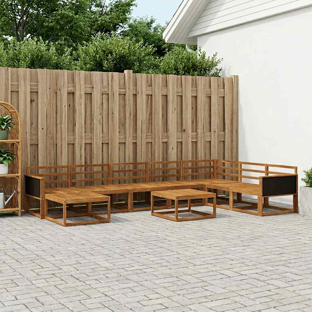 Outdoor Sofa Set 9 pcs Natural Solid Acacia Wood