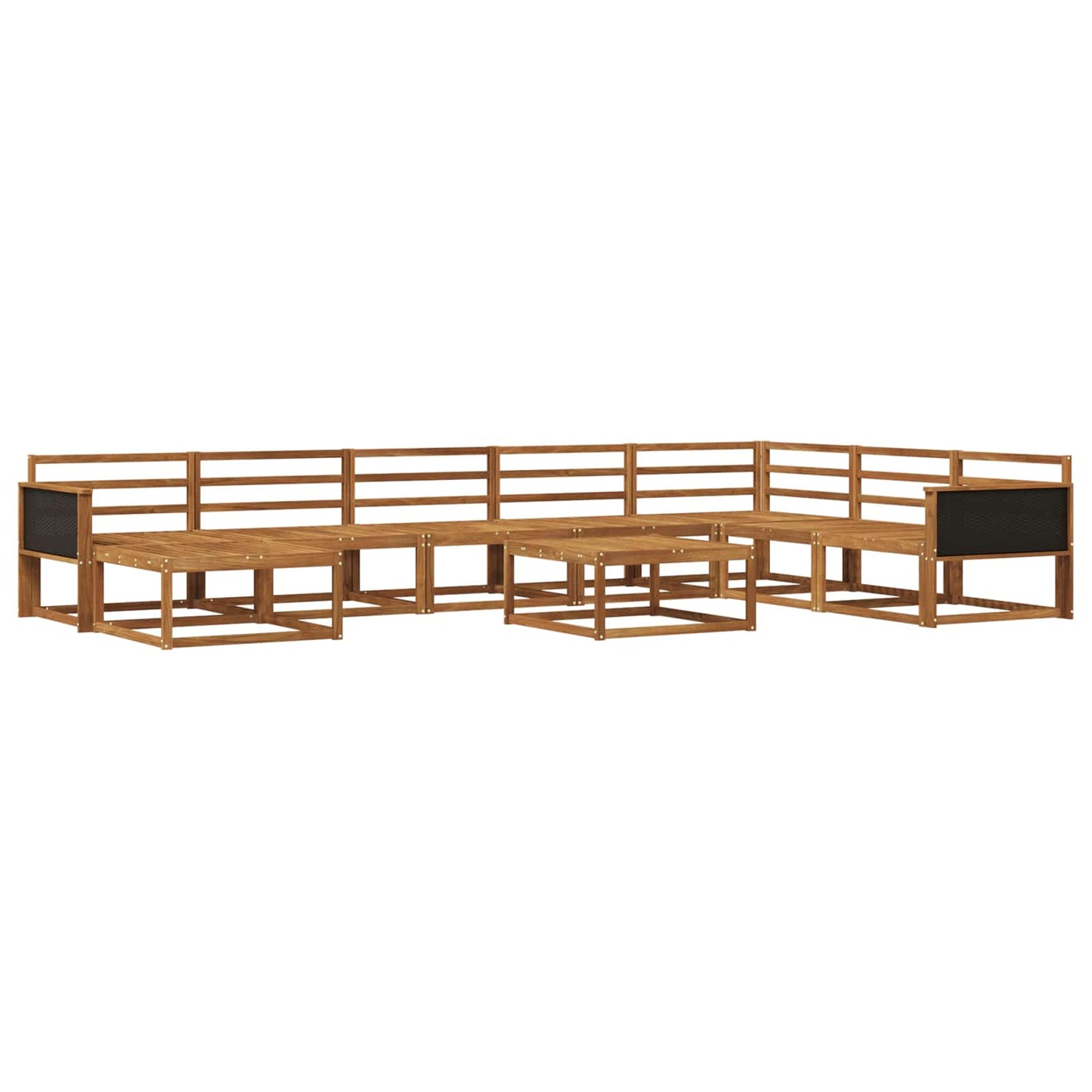 Outdoor Sofa Set 9 pcs Natural Solid Acacia Wood