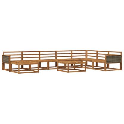 Outdoor Sofa Set 9 pcs Natural Solid Acacia Wood