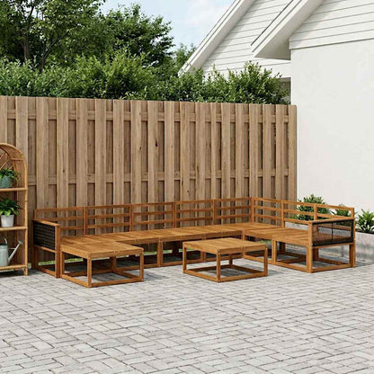 Outdoor Sofa Set 9 pcs Natural Solid Acacia Wood