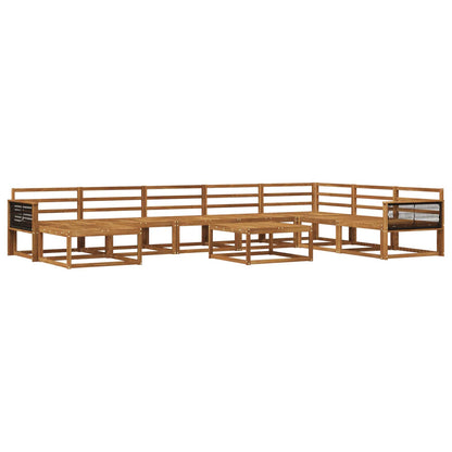 Outdoor Sofa Set 9 pcs Natural Solid Acacia Wood