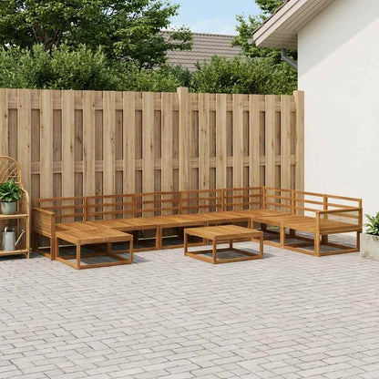 Outdoor Sofa Set 9 pcs Natural Solid Acacia Wood