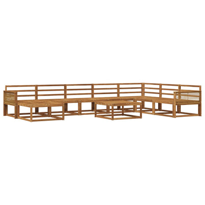 Outdoor Sofa Set 9 pcs Natural Solid Acacia Wood