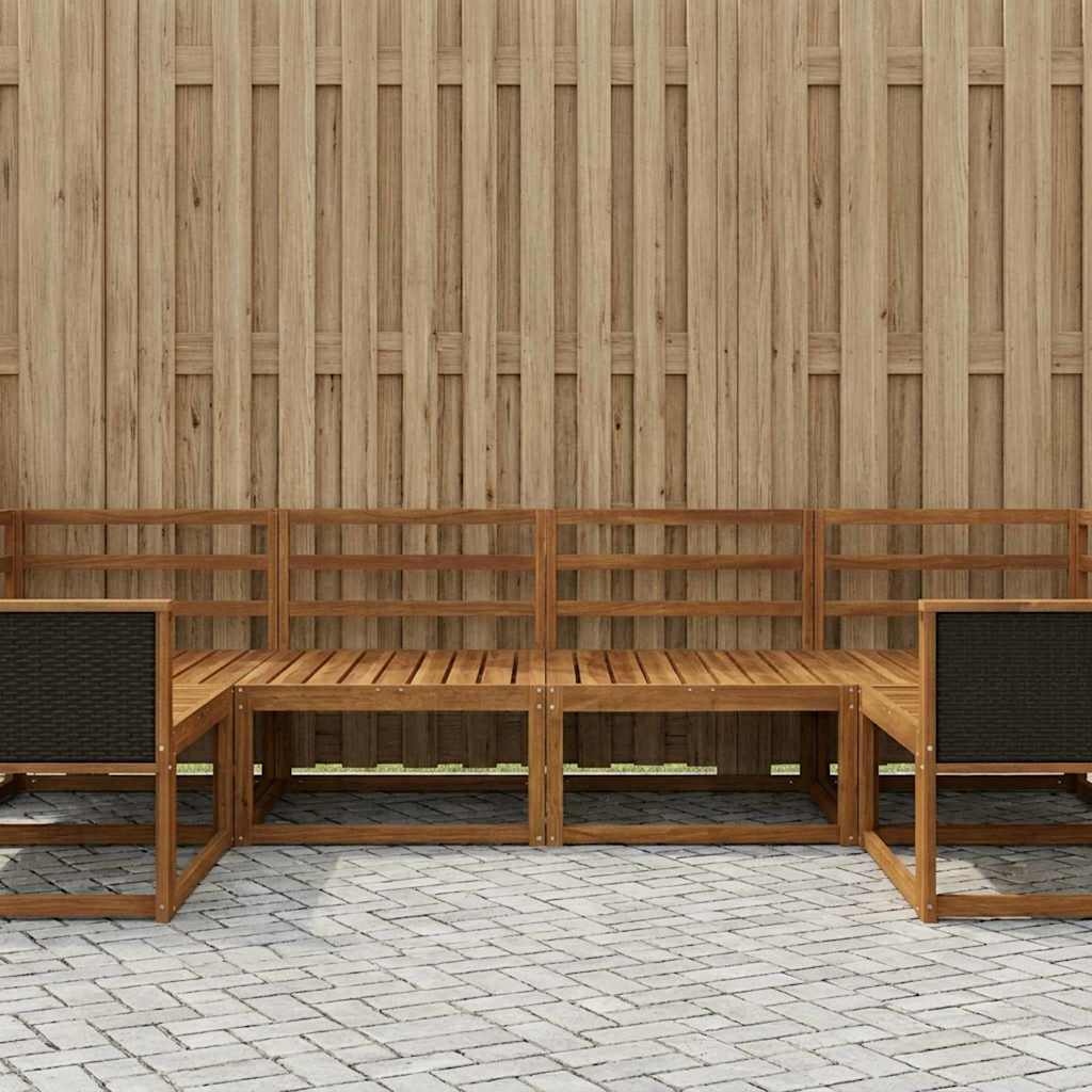 Outdoor Sofa Set 6 pcs Natural Solid Acacia Wood