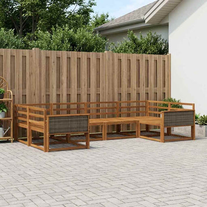 Outdoor Sofa Set 6 pcs Natural Solid Acacia Wood