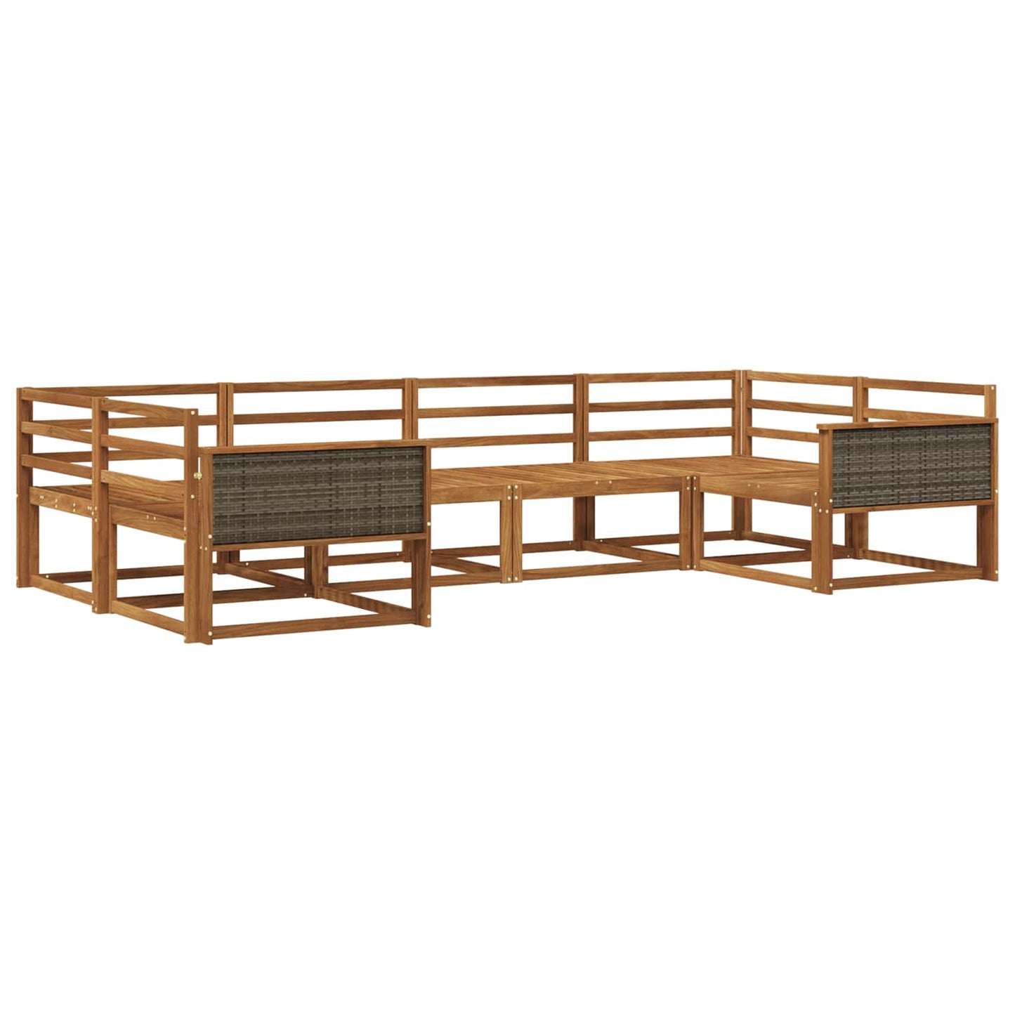 Outdoor Sofa Set 6 pcs Natural Solid Acacia Wood
