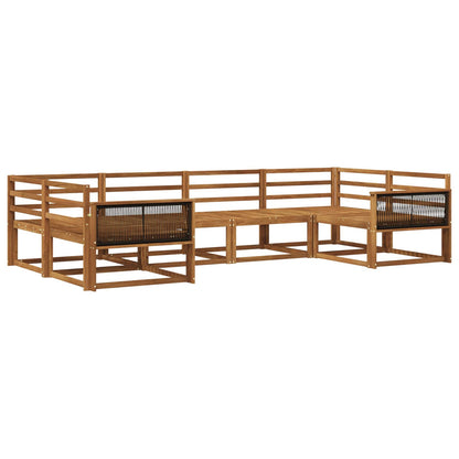 Outdoor Sofa Set 6 pcs Natural Solid Acacia Wood