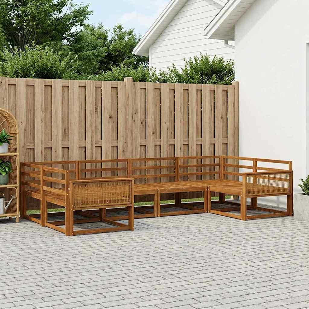 Outdoor Sofa Set 6 pcs Natural Solid Acacia Wood