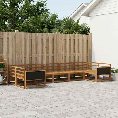Outdoor Sofa Set 7 pcs Natural Solid Acacia Wood